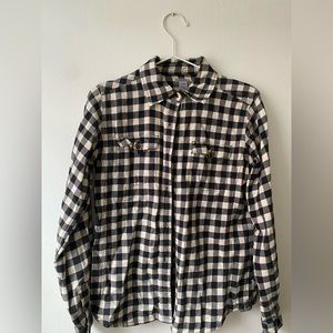 Women’s Carhartt black & white Buffalo Check Plaid Button-Down Long-Sleeve Shirt